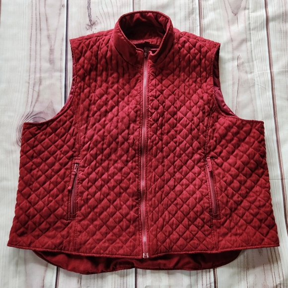 Outback Trading Co. Jackets & Blazers - Outback Trading Co. "Microsuede Grand Prix Vest" Red #2958 | Women's Size 3X